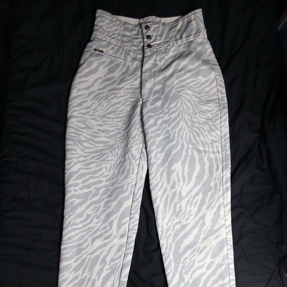 Vintage Bogner Leopard Cat Polyester High Waist Pants Ski Snow - Picture 3 of 9